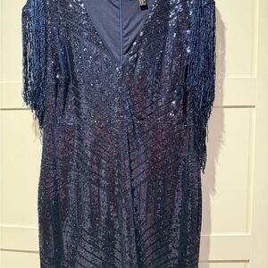 Source Unknown Navy Sequin Dress